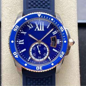 Montre chronographe étanche de haute qualité personnalisée, aiguilles lumineuses, cristal saphir, bracelet en cuir, mécanique automatique - Product Image 4