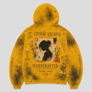 Hoodie Homme Personnalisé 450 g/m² en Coton French Terry Effet Délavé, Imprimé Graphique Vieilli, Coupe Boxy, Style Streetwear Lourd, Qualité Usine - Product Image 2