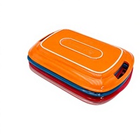 LE Cool Color Series Plateau rectangulaire grand format en grès céramique moderne et minimaliste, émaillé sous glaçure, à double poignée