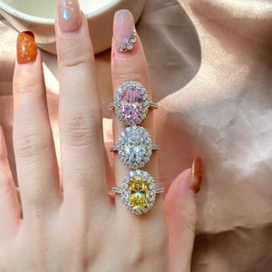 Dylam New Designs High Carbon Diamond Oval <b>Eternity</b> Jewelry Engagement Anniversary Royal Pure CZ 8A <b>Silver</b> S925 Wedding <b>Rings</b> - Product Image 2