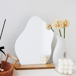 Ins Irregular <b>Acrylic</b> Personalized Makeup <b>Mirror</b> Decorative <b>Mirror</b> Wooden Base Cosmetic De Maquillaje Vanity <b>Mirror</b> - Product Image 5
