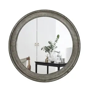 custom vintage home decor circle wood frame large big full body dressing bedroom hanging wall mirror miroir espejo spiegel