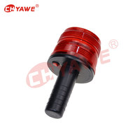 Lampu Peringatan LED Tenaga Surya Plug-In Desain Soket Pegangan Kerucut Lalu Lintas Kap Lampu PC Sensor Cahaya Otomatis Strobo Multi-Warna IP65