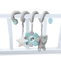 Mobile musical en peluche pour berceau de bébé, jouet apaisant à agripper pour poussette, poupée animale suspendue, hochet pour berceau