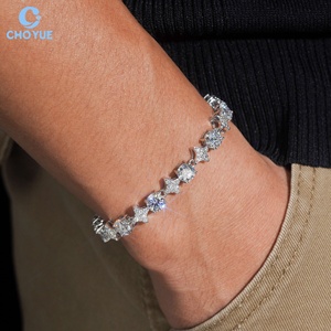 Hot Sale Star Design Moissanite Cuban Link <b>Bracelet</b> Rhodium Plated <b>Solid</b> 925 <b>Silver</b> Hiphop Iced Out Jewelry - Product Image 3