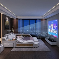 Hochwertige King Size moderne Luxus Multifunktions weichen Holzrahmen 1,8 m Doppel Leder Prinzessin Smart Bett mit Aufbewahrung sbox