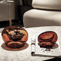 Digne burliness tact chambre décor pièce maîtresse cristal verre assiette de fruits bol rond
