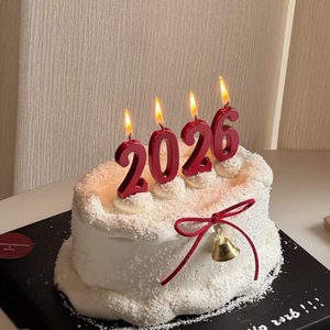 Honey And Sweetness 2026 Digital <b>Candle</b> Cake Plugin <b>Red</b> New Year Spring Festival Decoration - Product Image 4