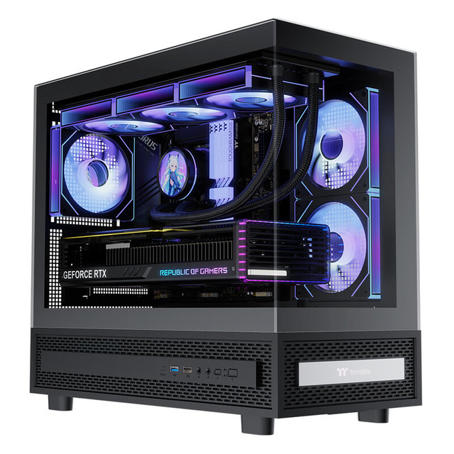 Thermaltake(tt) Steel Shadow Transparent S-m Sea View Case Computer Case Black M-atx Motherboard Supports 360 Water Cooling