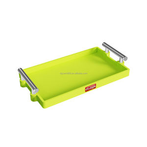 ホットセール！エコフレンドリーな定番スクエア型精密シリコン製トレイ、多機能デザインハンドル付きで毎日のバスルーム収納に。 - Product Image 2