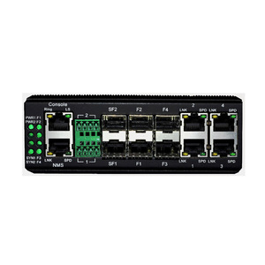 Din Rail Mount 4 cổng 10/100M Ethernet + 6 cổng SFP + 2 cổng nối tiếp công nghiệp chuyển đổi - Product Image 1