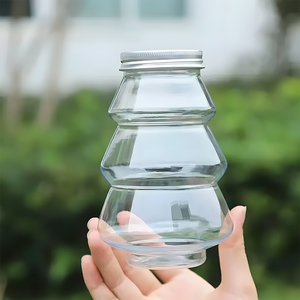 <span class=keywords><strong>Bouteille</strong></span> en plastique PET transparente de 500 ml en forme de sapin de Noël, écologique, pour jus, thé au lait, café - Vente en gros - Product Image 2