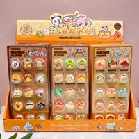 Pegatinas Decorativas Transparentes 3D con Efecto Shaker de Resina Epoxi, Calcomanías Redondas con Burbujas en Relieve de Oso, Conejo, Cerdo y Pato con Purpurina, Adornos para Cuadernos