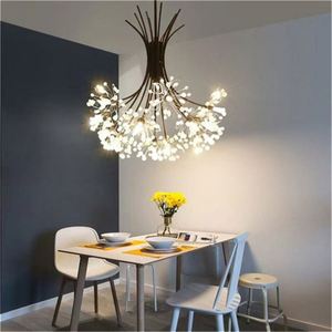 Lustre suspendu design nordique vert tendance pour salle à manger, en fil d'aluminium, 8 pieds - Product Image 1