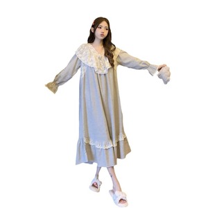 ชุดเดรสผ้าคอตตอนหวานสำหรับผู้หญิง, ชุดเดรสผ้าคอตตอนสไตล์เกาหลีทรงหลวมใส่สบายเหมาะสำหรับฤดูใบไม้ร่วงและฤดูหนาว - Product Image 4