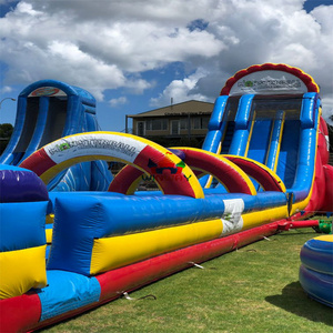 Commercial 18 Oz PVC Outdoor Adult Giant Inflatable Water <b>Slide</b> & Detachable <b>Swimming</b> <b>Pool</b> with Blower for Backyard Kids Party - Product Image 2