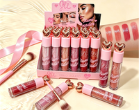 Ensemble de gloss repulpant pour les lèvres en forme de cœur, changeant de couleur, végétalien, hydratant, brillant liquide, OEM, marque privée, maquillage personnalisé