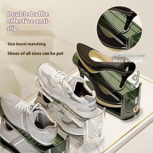 Portascarpe in plastica regolabile a tre livelli Organizer per <span class=keywords><strong>scarpe</strong></span> a doppio livello portaoggetti <span class=keywords><strong>salvaspazio</strong></span> <span class=keywords><strong>salvaspazio</strong></span> per un paio di <span class=keywords><strong>scarpe</strong></span> - Product Image 4