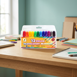 Juego de marcadores de Arte de pizarra blanca borrables con aire OEM con punta de cepillo de punta redonda 12 colores Nox-tóxico para dibujar y diseñar - Product Image 1