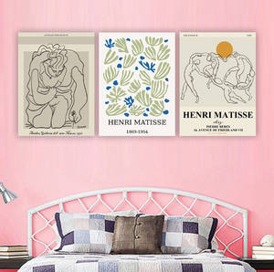 Affiches sur toile bohèmes personnalisées modernes, style <span class=keywords><strong>Matisse</strong></span>, portrait linéaire, art mural sur toile, peinture pour la décoration murale <span class=keywords><strong>de</strong></span> la chambre à coucher - Product Image 5