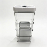 Boîte de conservation hermétique en PET avec couvercle à bascule, multi-formes, pour céréales, noix, épices, conteneur de rangement pour la cuisine, OEM