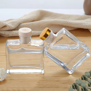 Empty Clear Flat Square 100ml Glass <strong>Diffuser</strong> Bottle Aromatherapy <strong>Diffuser</strong> Jar Container Reed <strong>Diffuser</strong> Sets Essential <strong>Oils</strong> - Product Image 4