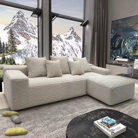 Ensemble de canapé modulaire en flanelle de luxe moderne avec pièce d'angle, design pliable pour chambre à coucher et salon