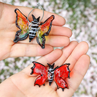 Ornements suspendus en verre en forme de papillon, mignons et colorés, mini décoration pour la maison, le salon et le bureau