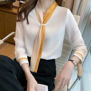 Camicetta coreana <span class=keywords><strong>da</strong></span> <span class=keywords><strong>ufficio</strong></span> <span class=keywords><strong>da</strong></span> <span class=keywords><strong>donna</strong></span> in tinta unita con Design semplice a uncinetto a maniche corte con Design anteriore <span class=keywords><strong>abbigliamento</strong></span> <span class=keywords><strong>da</strong></span> <span class=keywords><strong>donna</strong></span> per l'estate - Product Image 2