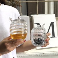 Factory Bestseller Retro Glass Sugar Jar Jewelry Storage Box Cotton Swab Household Candy Cup With Lid