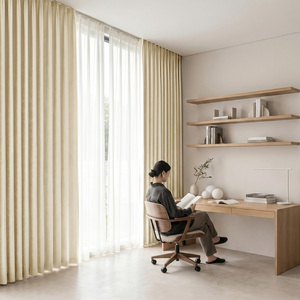 Rideaux occultants automatiques intelligents en tissu noir de luxe ZSTARR, design OEM personnalisé, pour le salon - Product Image 3