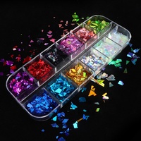 Paso Sico French Kit de Nail Art 3D Multi-Designs, Formes Irrégulières Feuille d'Érable, Couleurs Chatoyantes, Paillettes Créatives DIY pour Manucure