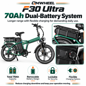 จักรยานไฟฟ้าพับได้ QMWHEEL F30 Ultra UK ขายส่ง จักรยานไฟฟ้าพับได้ขนาด 20 นิ้ว 250W 70Ah แบตเตอรี่คู่ พร้อม GPS - Product Image 6