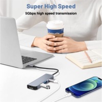 Station d'accueil SYONG 100W PD 4-en-1 avec hub USB C pour adaptateur HDMI femelle, dongle USB 3.0/2.0, compatible multiport 4K 30Hz