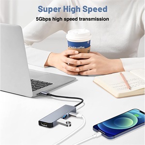 Station d'accueil SYONG 100W PD 4-en-1 avec hub <span class=keywords><strong>USB</strong></span> <span class=keywords><strong>C</strong></span> pour adaptateur <span class=keywords><strong>HDMI</strong></span> femelle, dongle <span class=keywords><strong>USB</strong></span> 3.0/2.0, compatible multiport 4K 30Hz - Product Image 4