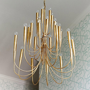 Lámpara de Araña/Colgante/Escolar de Latón Estilo Escultórico Americano con Brazos Curvos y Bombillas de Globo para Sala de Estar, Comedor, Cocina 110V - Product Image 6