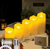 Bougie électronique rechargeable par USB, lumière de bougie simulée, flamme vacillante, bougie LED télécommandée pour mariage, concert