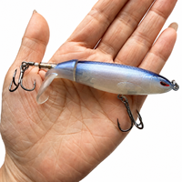 Leurre de pêche articulé LUSHAZER 100mm 13g, appât dur flottant à queue rotative, pour brochet, perche et autres poissons, avec hameçon triple