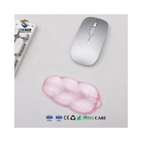 Tapis de clavier transparent en gel en forme d'ours de dessin animé en cristal rose Kawaii Tapis de souris transparent Tapis de souris de jeu pour la maison et le bureau