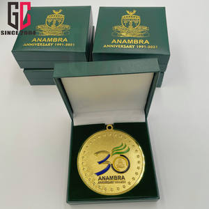 Medalla de Premio de Aniversario Gubernamental de Lujo Personalizada de Fábrica con 15 Años de Experiencia, con Caja de Cuero de Lujo - Product Image 1