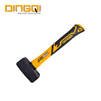 Marteau de fendage Dingqi type allemand 1000G, marteau de machiniste en plastique avec manche en fibre de verre pour burin