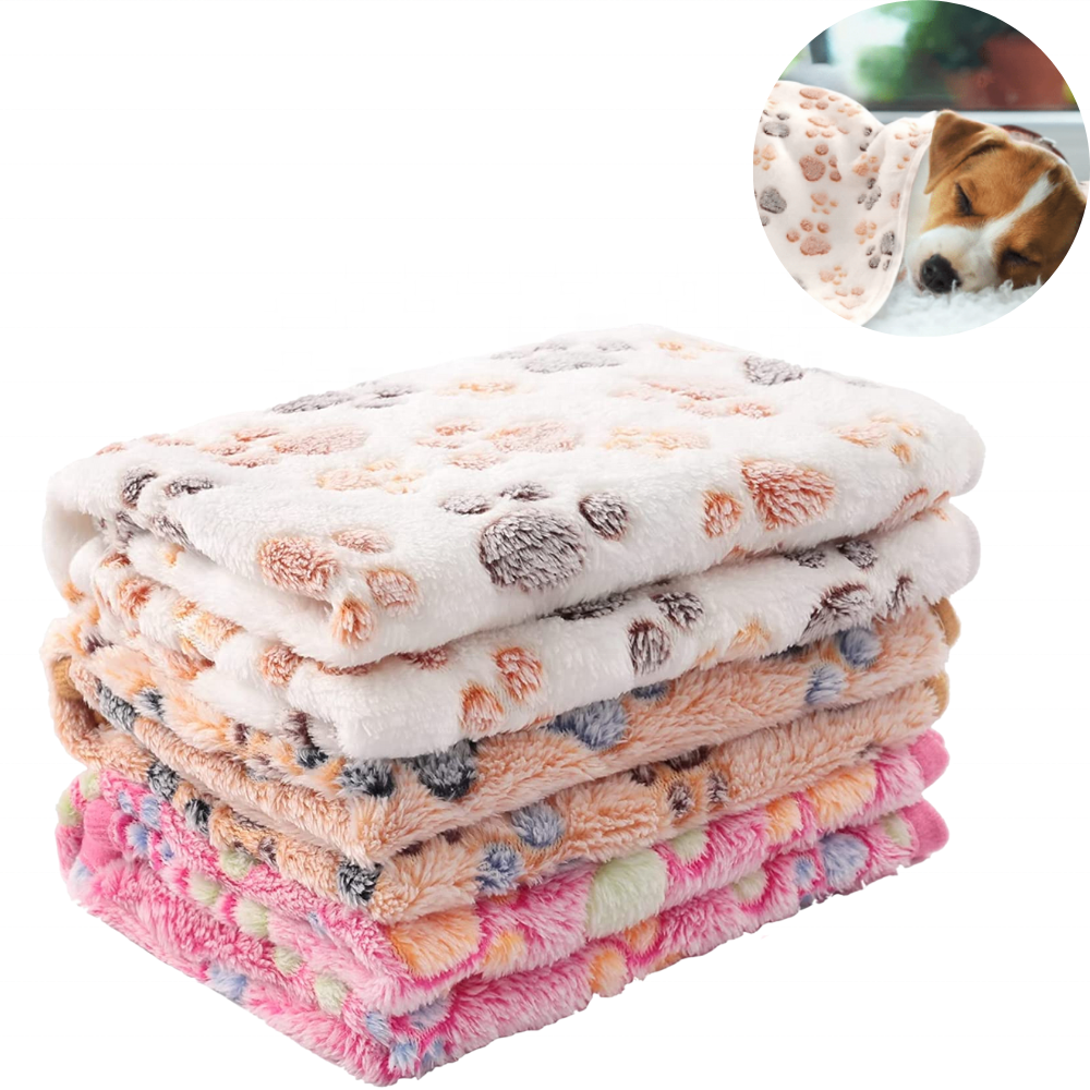 Zacht Flanel Fleece Hond Deken, Warme Poot Pet Throw Bed Cover