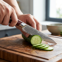 Couteau utilitaire de cuisine de haute qualité de 5 pouces, couteau utilitaire en acier Damas AUS10, couteaux de cuisine japonais en Damas avec manche en G10