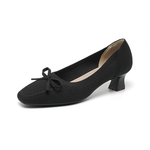 Zapatos de mujer de tacón bajo de moda con decoración de lazo Múltiples colores disponibles Pisos cómodos y versátiles - Product Image 4