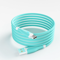 Cable USB Tipo-C de Carga Rápida de Silicona Líquida al por Mayor con Luz LED, Cubierta de Nailon, Escáner de Código de Barras, Impresora, Cargador, Multicolor, 1m