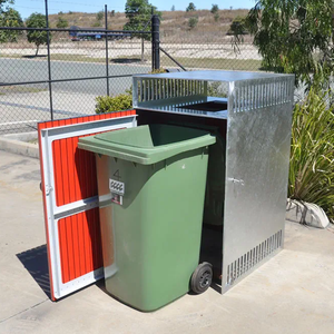 Factory Outdoor Steel Large Garden Recycling Bin Waste Can Park Metal Trash Container