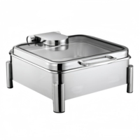 Chauffe-Plat Rectangulaire 8L en Acier Inoxydable 304 de Qualité Supérieure, Réchaud Commercial à Alcool pour Buffet