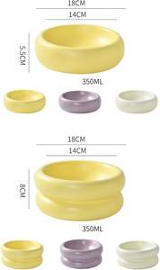 Cuenco de cerámica blanca de alta capacidad para gatos, <span class=keywords><strong>monocapa</strong></span> de boca ancha grande para protección de vértebras cervicales para comida para gatos, arroz, otras comidas - Product Image 2