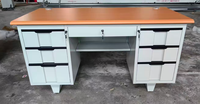 Bureau commercial avec tiroir et serrure, design moderne et simple, construction en acier, pour usage domestique et informatique