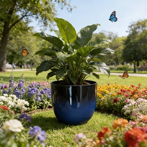 Ventes en gros de grands pots de <span class=keywords><strong>fleurs</strong></span> artificiels modernes personnalisés en plastique PP pour la décoration intérieure/extérieure de la maison et du jardin - Product Image 3